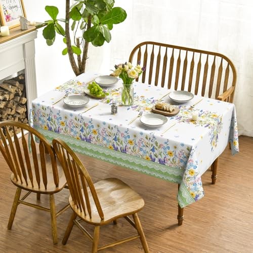 Spring Tablecloth 60×140 Inch Rectangular 60" x 140" (Rectangular) Green