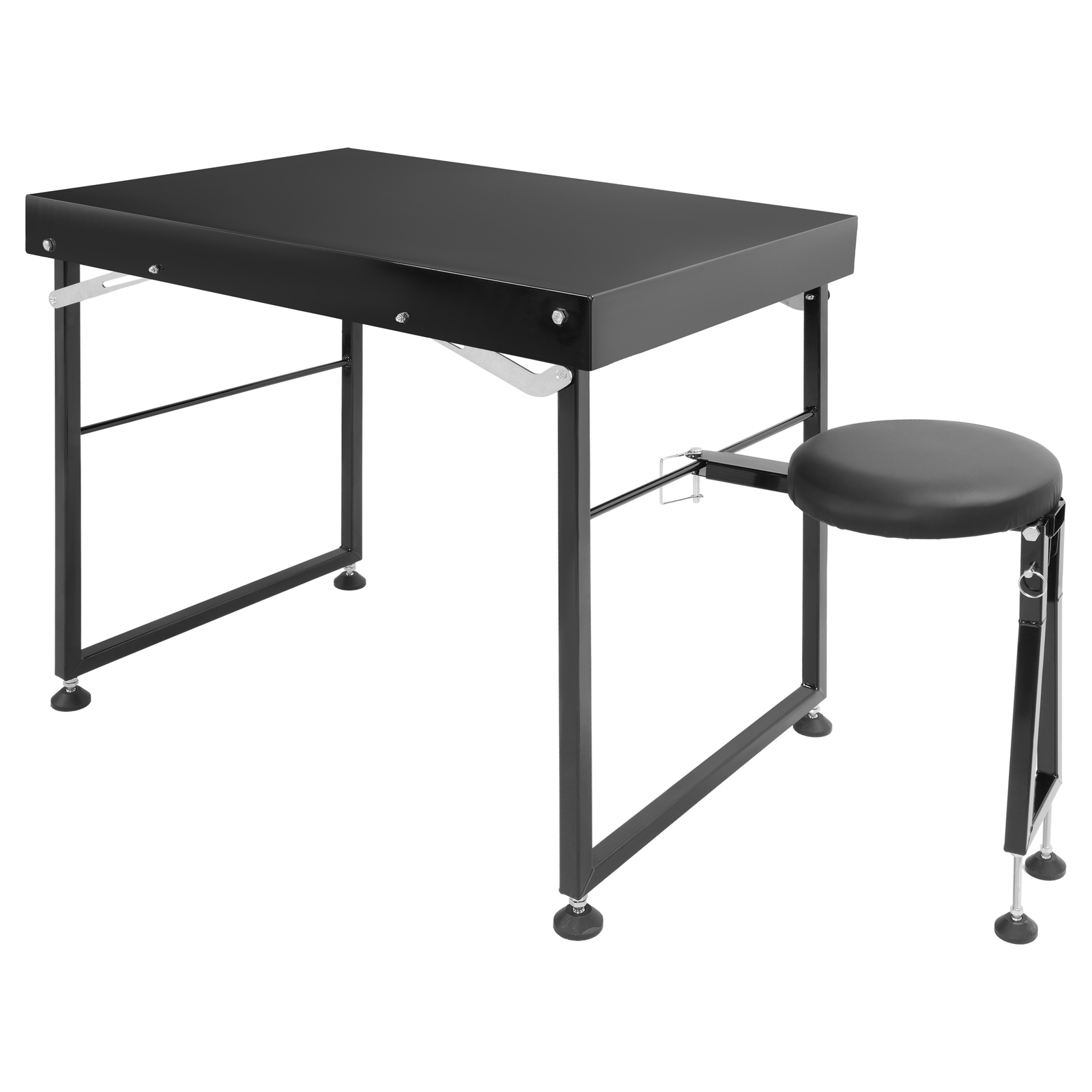 Outdoor Long Range Adjustable Shooting Table Portable Heavy Duty w/ Padded Seat