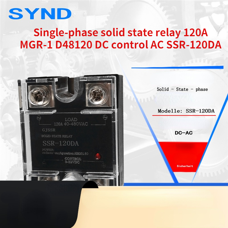 Single-phase solid state relay 120A MGR-1 D48120 DC control AC SSR-120DA DC-AC