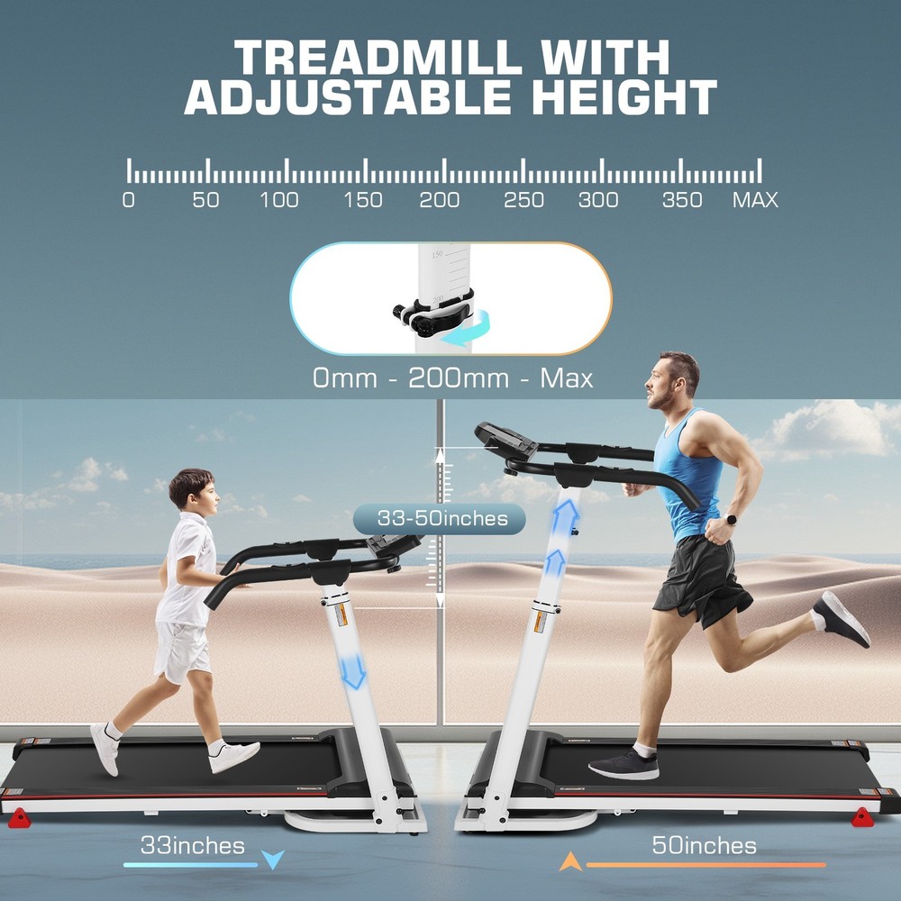 3.5HP Electric Treadmill Pad 7.5MPH Treadmill Machine Multi-Function LED Display