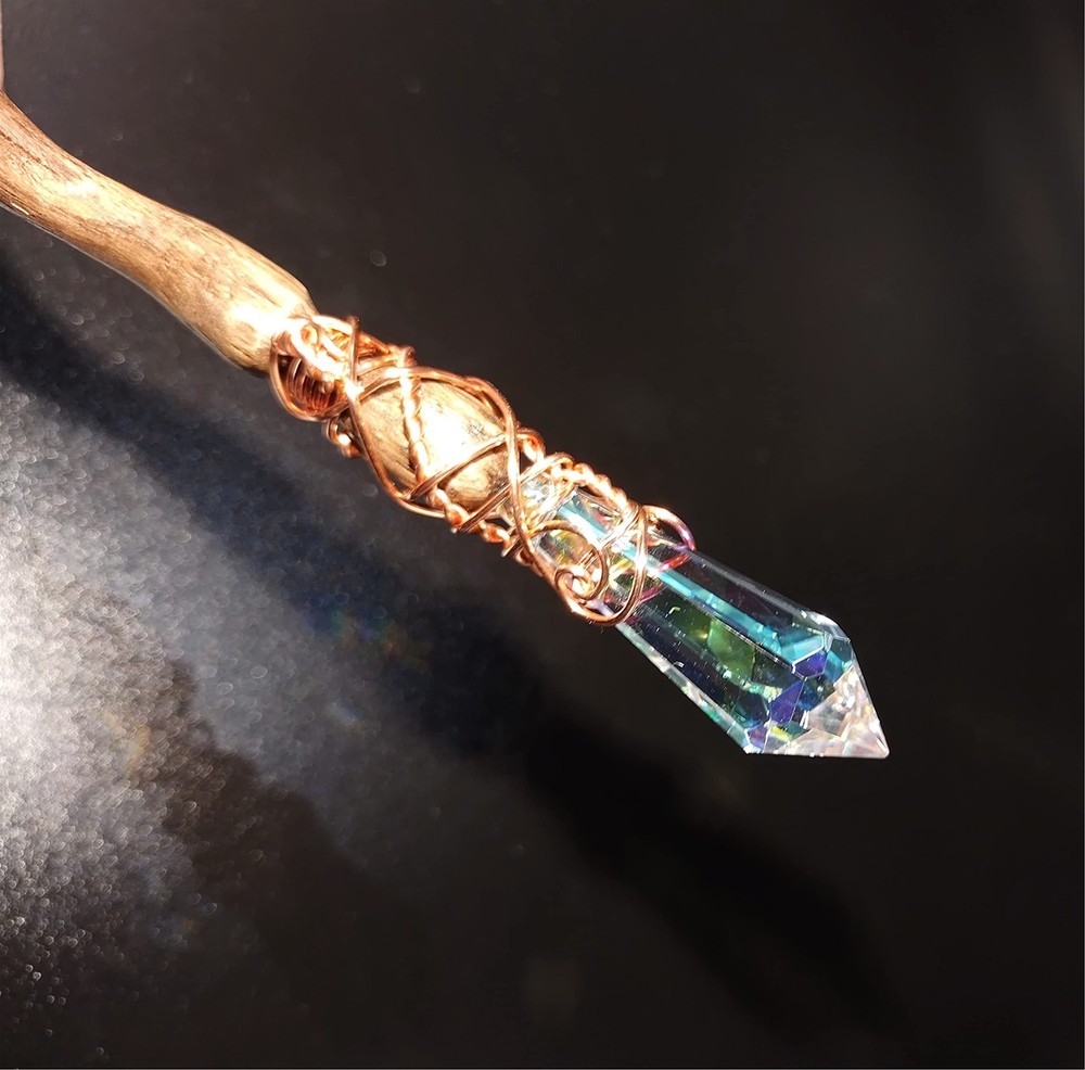Rainbow Prism Oak Magic Wand Fast Ship