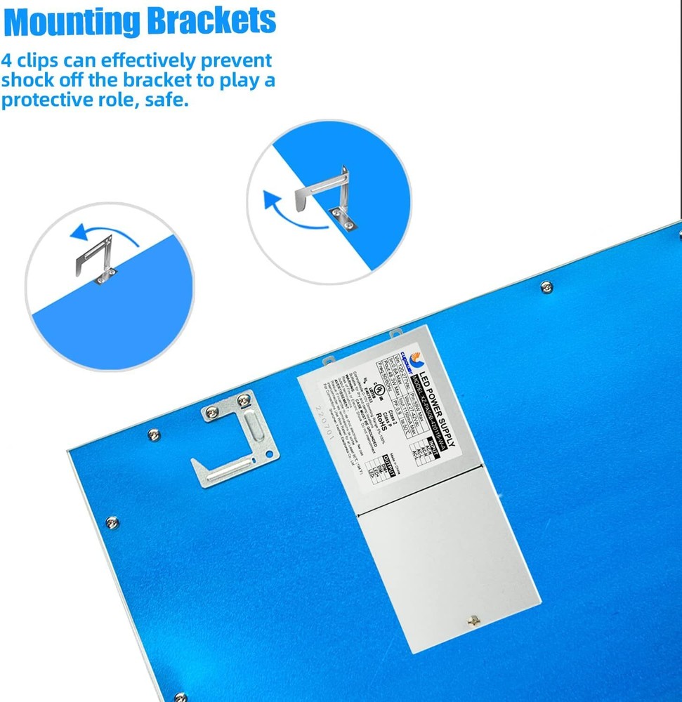 8Pack LED Flat Panel Light 2x2Ft Drop Ceiling Recessed Troffer Fixture 45W 5000K