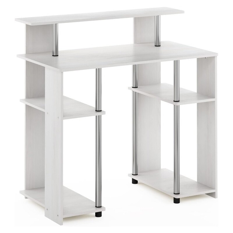 Simple Design Computer Writing Desk Sturdy Work Office Desks Table White Oak New