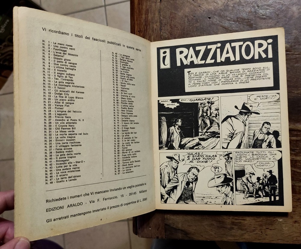 Comic TEX 98 I RAZZIATORI 1968 First Edition Bonelli Read Description