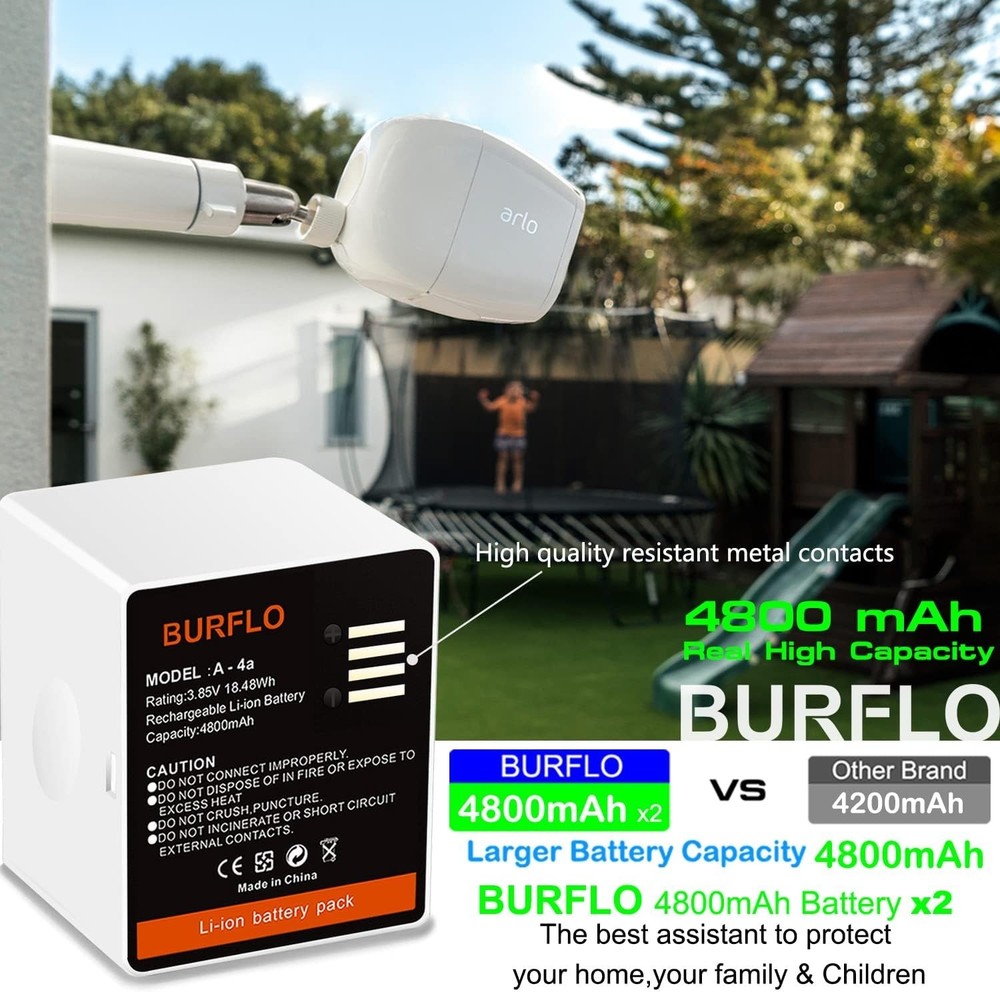 2-Pack 4800mAh Rechargeable Battery for Arlo Cameras