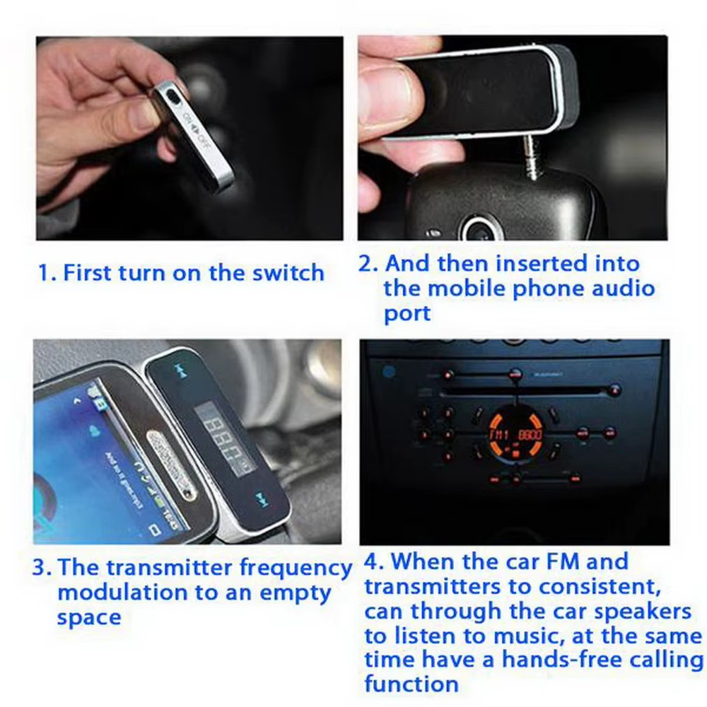 Wireless 3.5mm FM Transmitter For Car Aux MP3 MP4 IPOD iPhone Hands Free