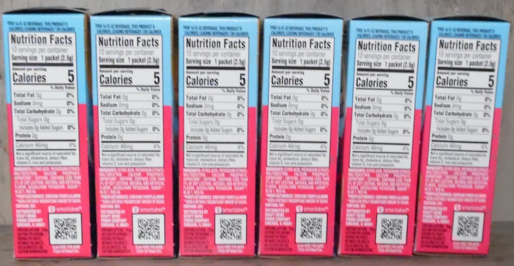 6 Crystal Light Raspberry Lemonade Drink Mix Energy Boost 10 Packets Each
