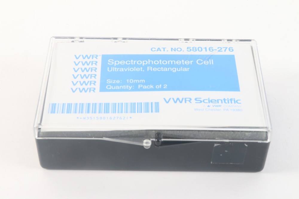VWR Scientific 58016276 Spectrophotometer Cell Ultraviolet Rectangular 10mm Pair