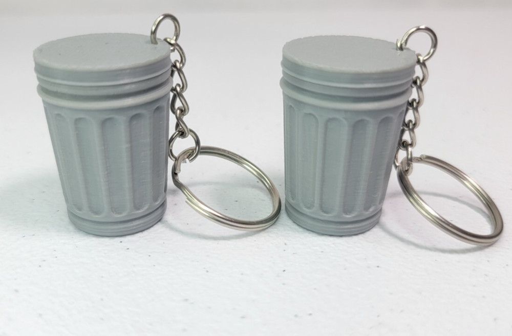 Mini Trashcan Pill Holder Secret Stash Keychain- 2 Pack