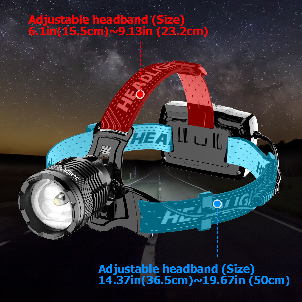 2X 1200000LM Super Bright 30W LED Headlamp Rechargeable Motion Sensor Head Light