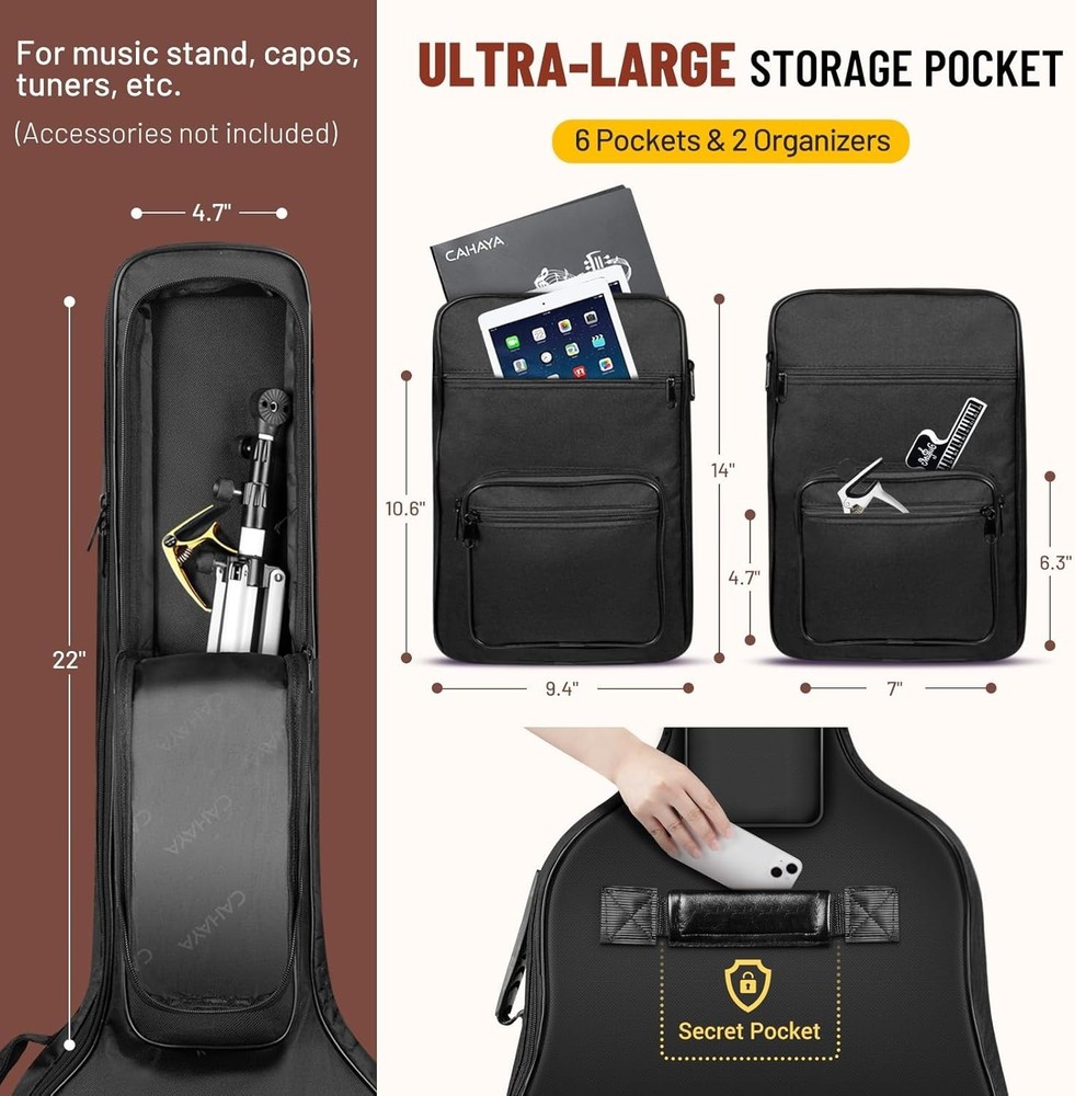 Thick Padding Guitar Bag 40 41" Waterproof Shoulder Strap