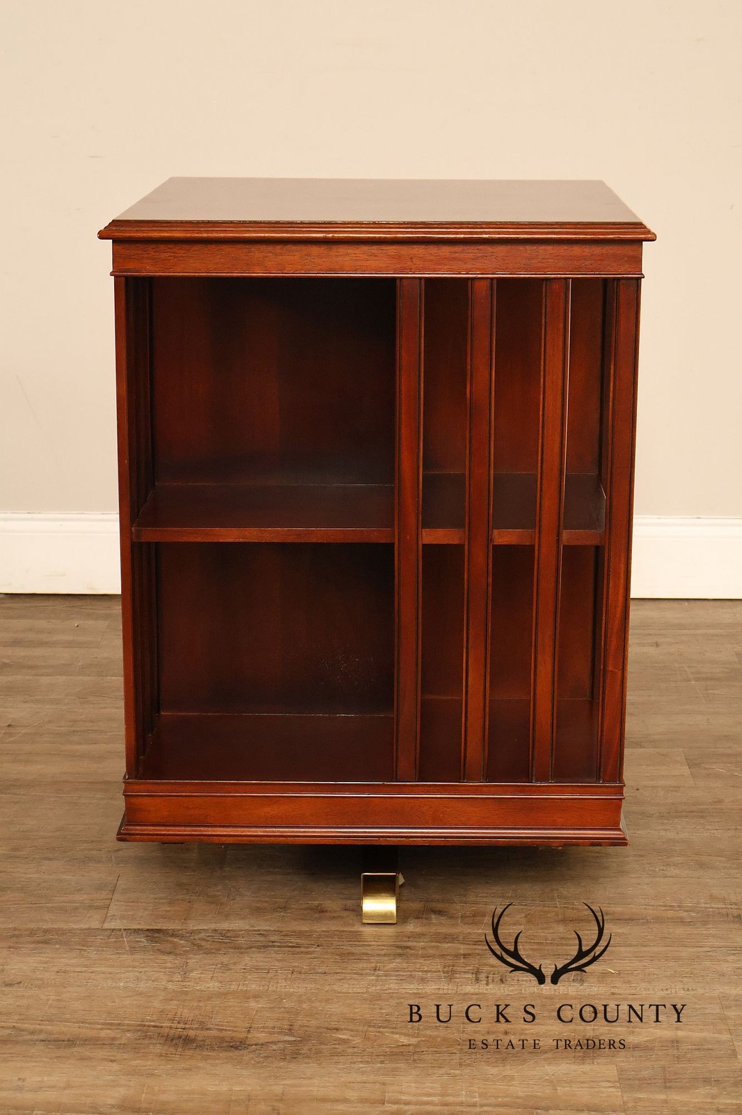 Edwardian Style Mahogany Inlaid Revolving Bookcase
