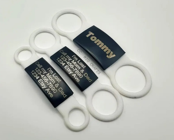 Personalized Slide-On Collar Pet ID Tag, Dog Cat Tag with Name + Contact Info