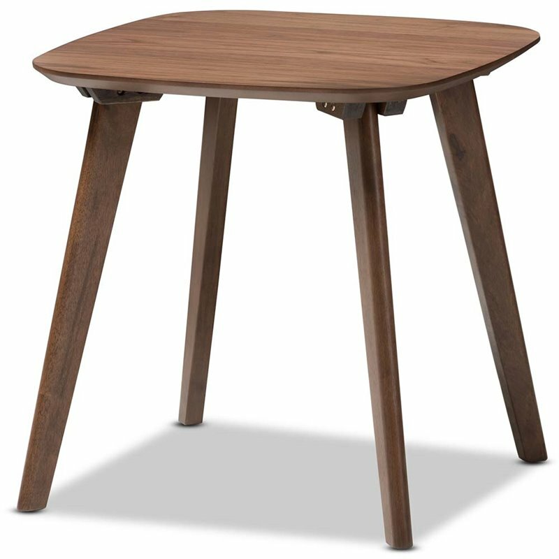 Baxton Studio Dahlia Wood End Table in Walnut Brown