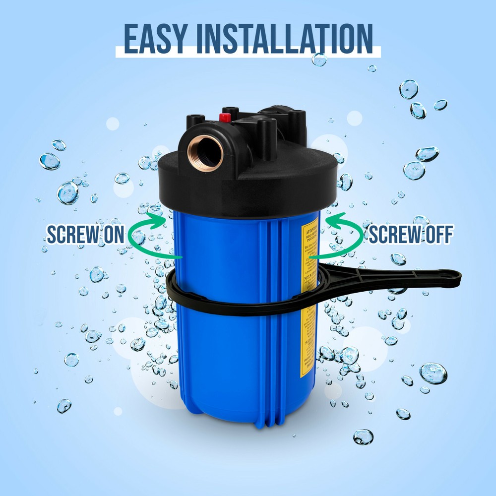 High Capacity Blue Whole House Water Filter System & Granular Carbon Filter