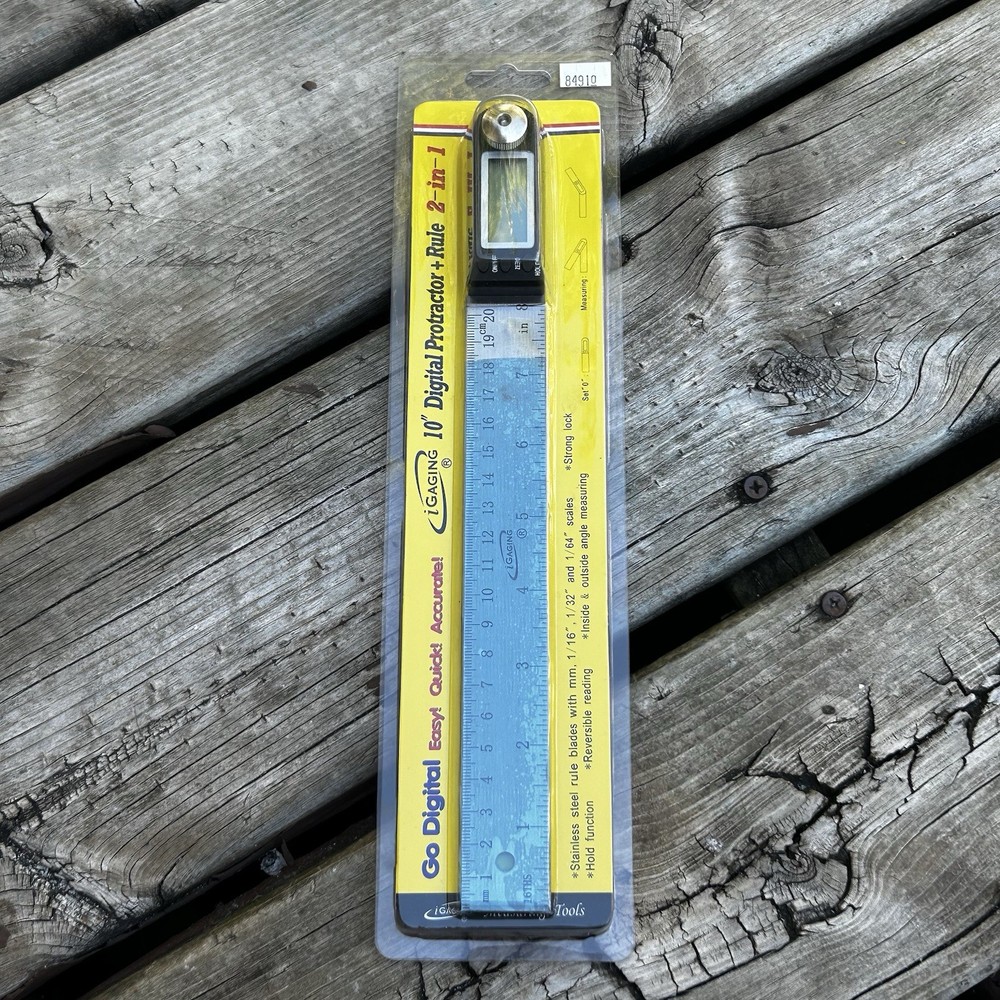 iGaging 8" 2-in-1 Digital Protractor & Angle Rule - New