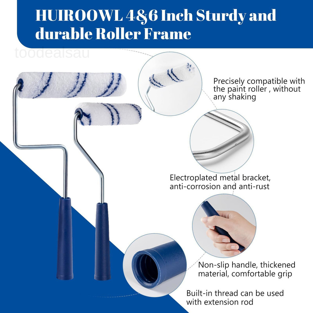 40 Pack Microfiber Paint 4&6 Inch Roller Kit, 40 Pack, Blue
