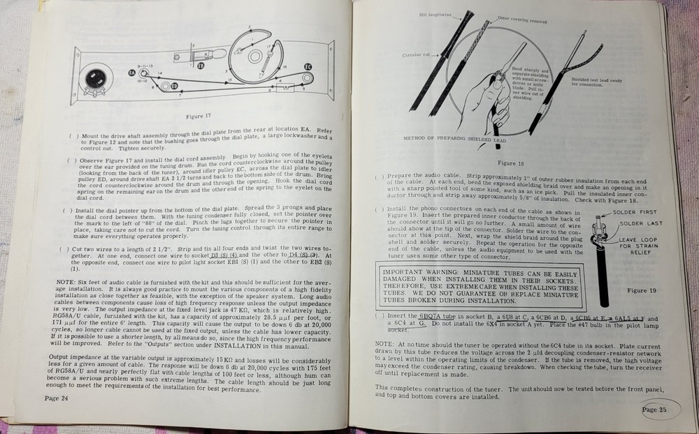 *Original* Heathkit Model FM-3 Frequency Modulation Tuner Assembling Manual