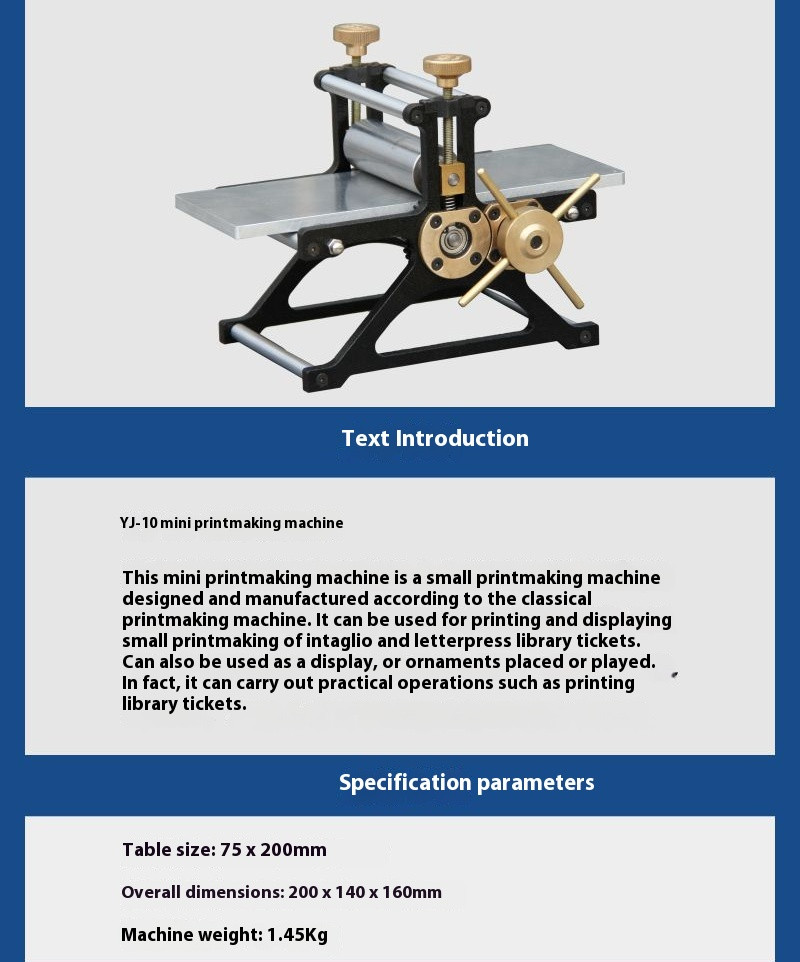 Home Studio Printer Letterpress Printmaking Tools Engraving Typographic Machine