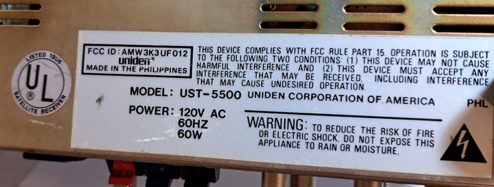 Uniden Satellite receiver UST-5500 Tested Works