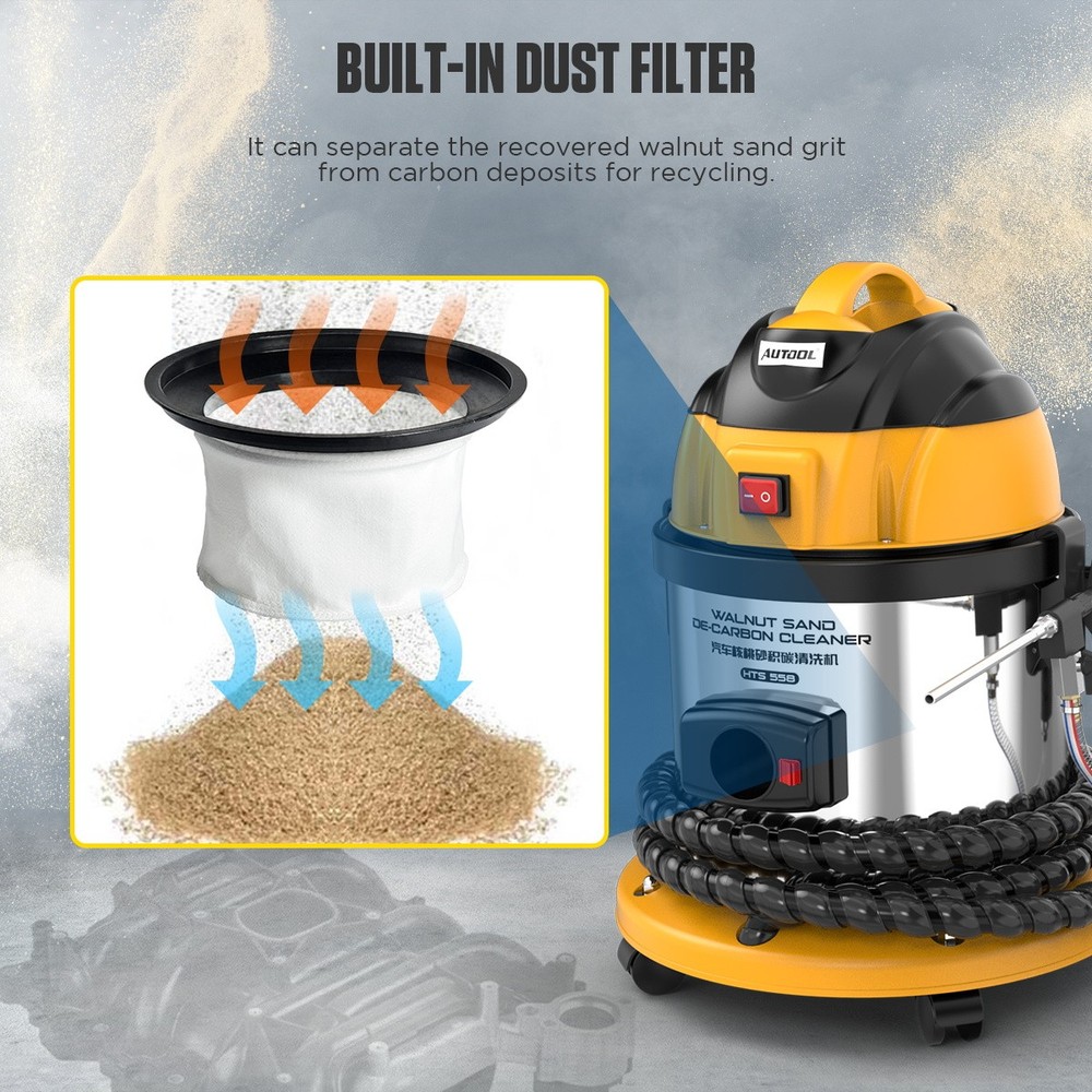 AUTOOL HTS558 Walnut Blaster Engine Intake Valve Cleaning Machine Sand Blaster
