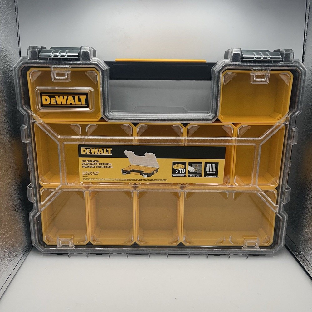 DEWALT SMALL PARTS TOOL STORAGE ORGANIZER STACKABLE REMOVEABLE 10-COMPARTMENT