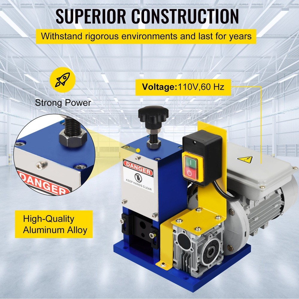Advanced Wire Stripper 1.5-25mm High-Speed Roller Drive 180W Compact