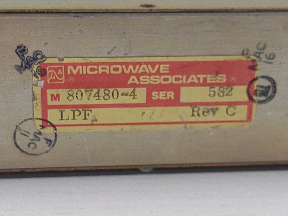 Microwave Associates Video LP Filter 807480-4