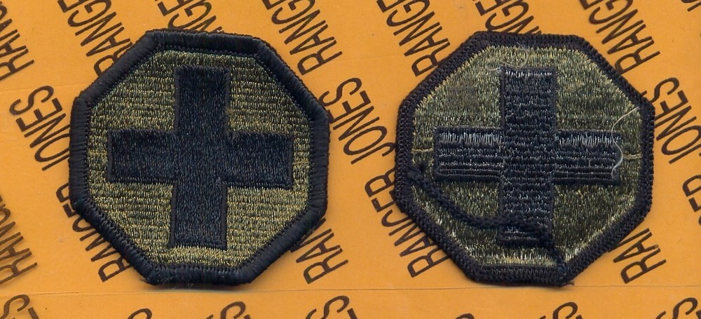 US Army Medical Command Korea OD Green & Black BDU uniform patch