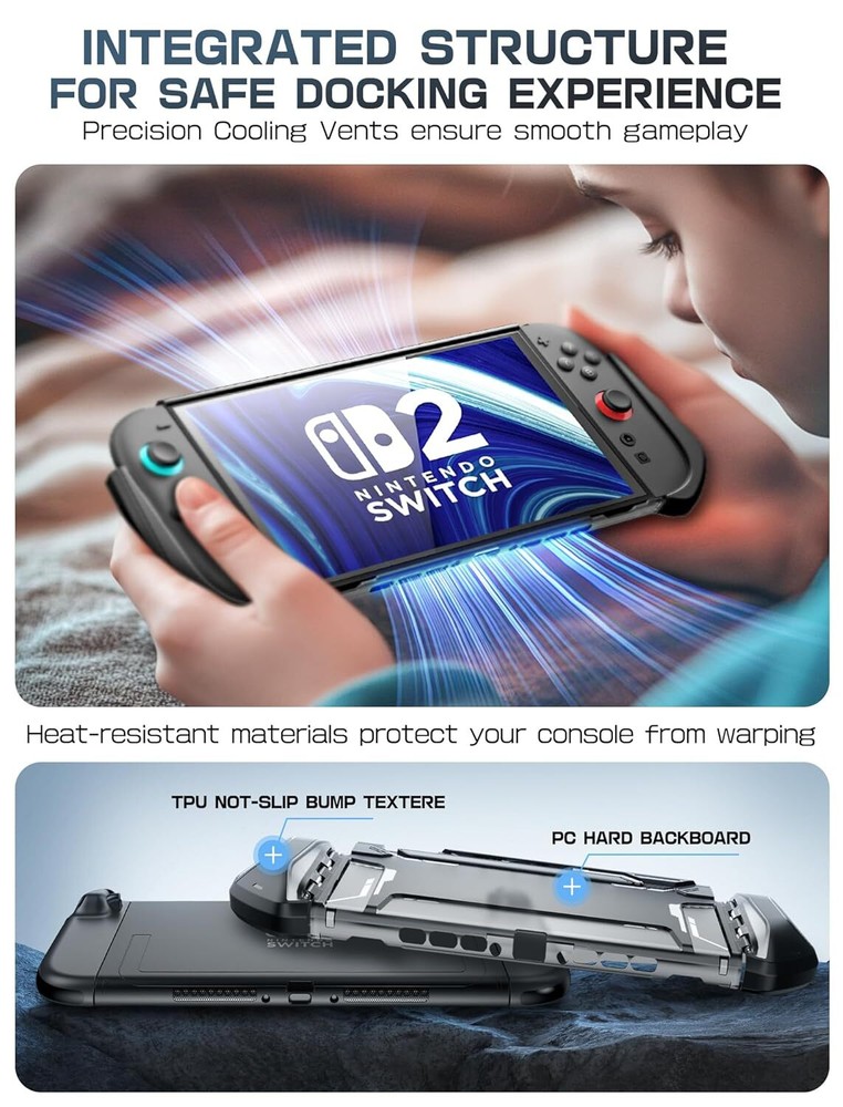 For Nintendo Switch 2 TPU Grip Cover Mumba Dockable Case Quick-Release Joy-Con