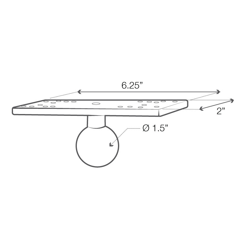 RAM Marine Drill-Down Mount for Marine Electronics, Fishfinders, Chartplotters
