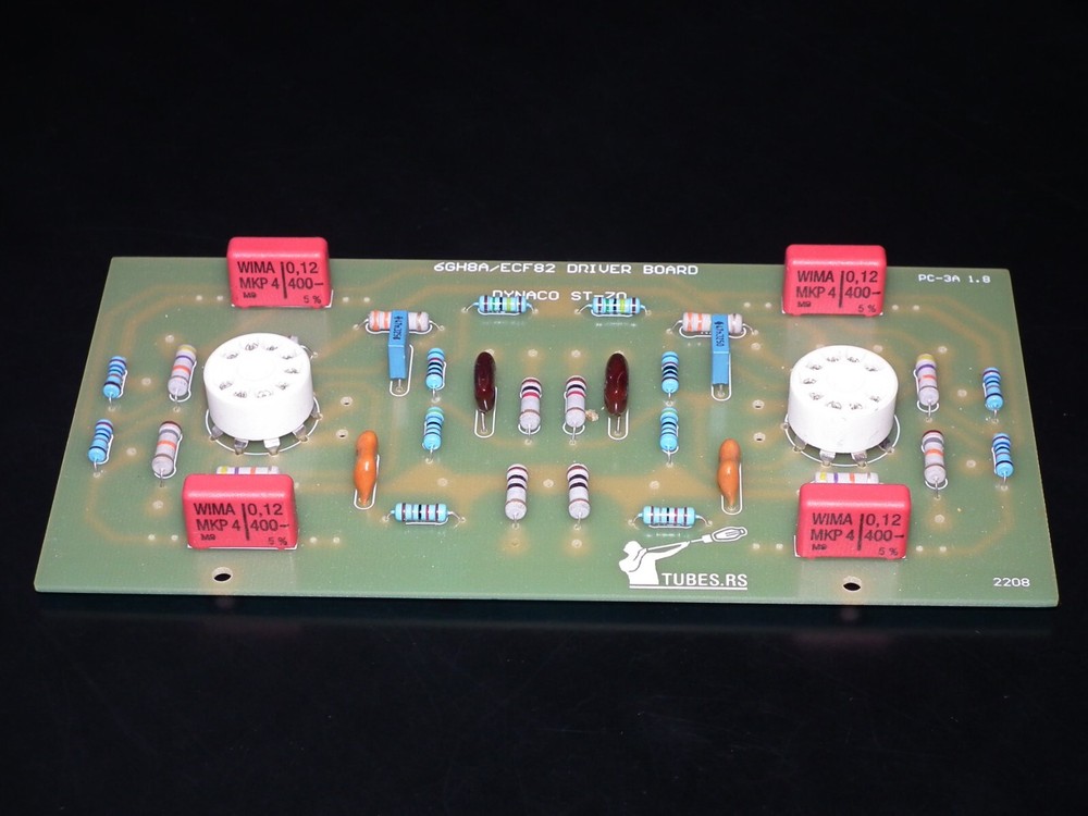 DYNACO ST-70 6GH8 Stuffed Driver Phenolic PCB + matched pair 6GH8A EI Philips