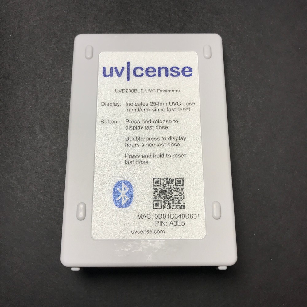 UVSENSE UVD200BLE UVC Dosimeter UV SENSE Bluetooth Sterization Testing