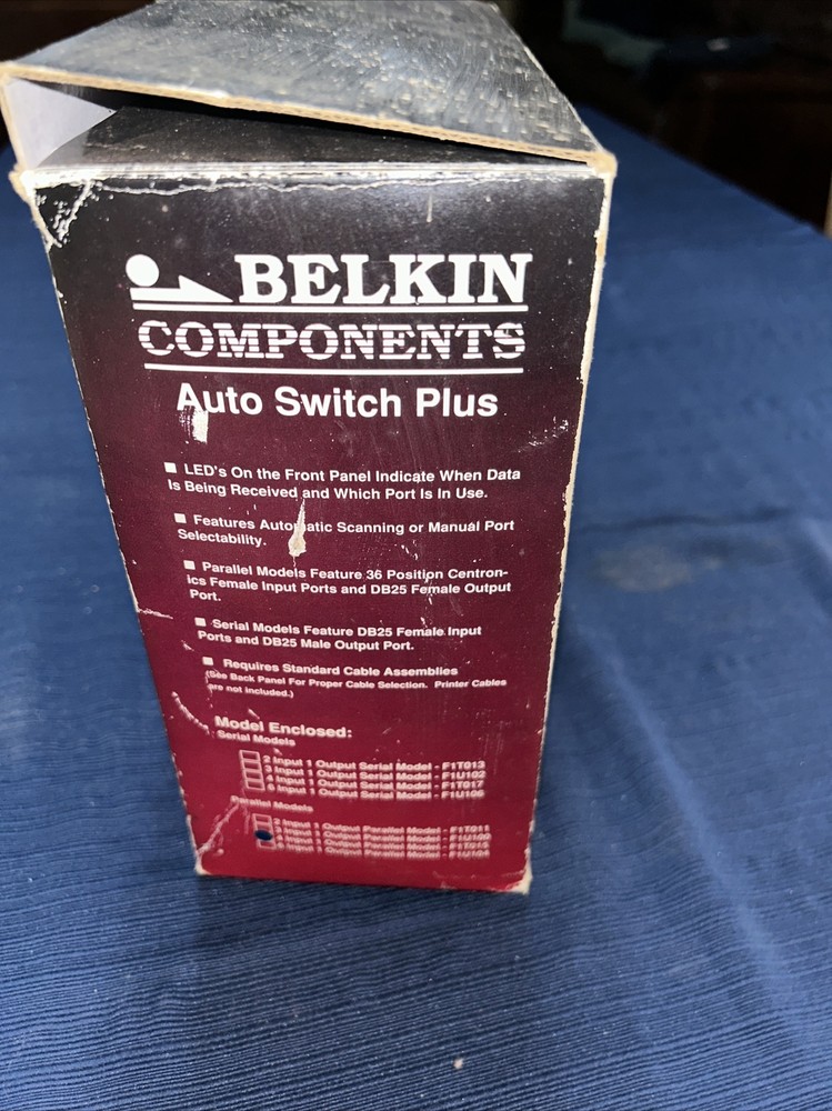 BELKIN COMPONENTS AUTO SWITCH PLUS New In box !!! J25