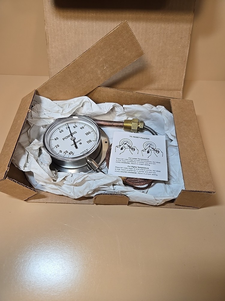 Powers Process Controls Model  894-3930 Thermometer 3.5 DIA New Old Stock