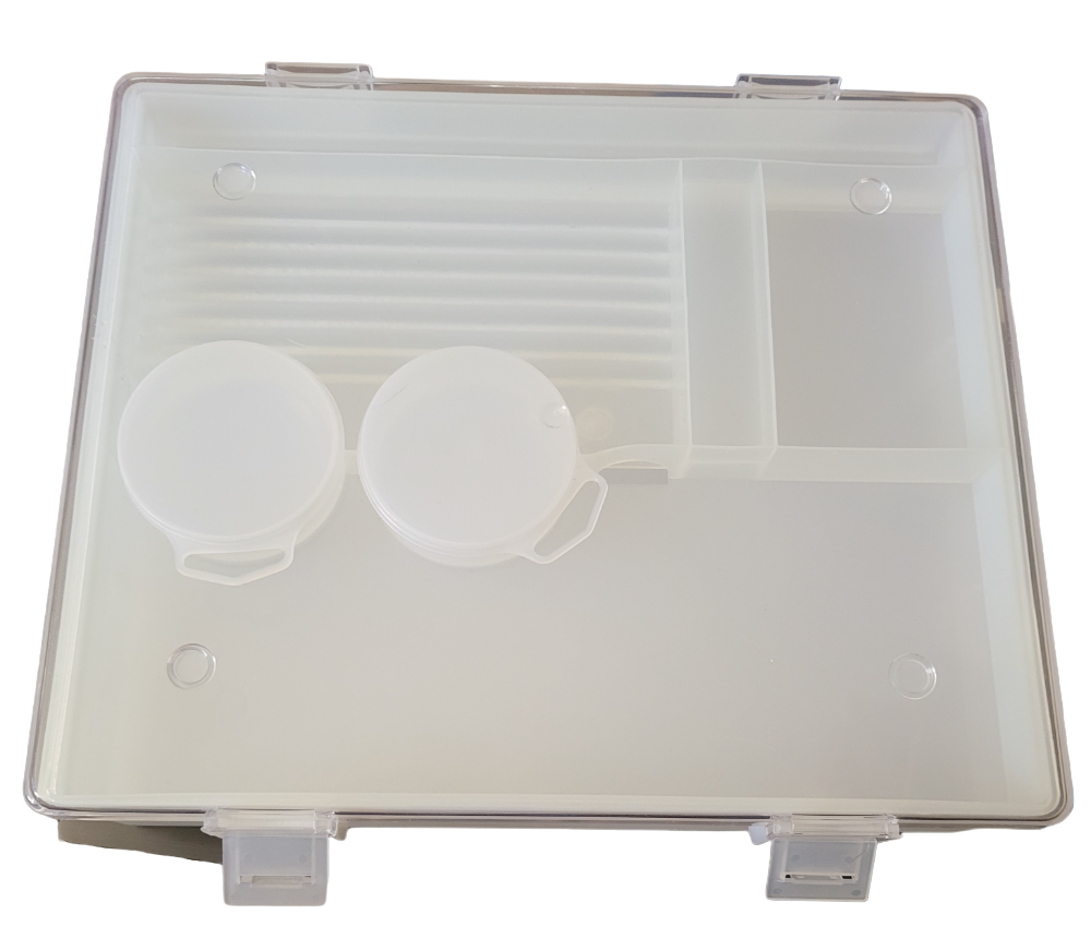 Plastic White Sewing Box with a Removable Tray