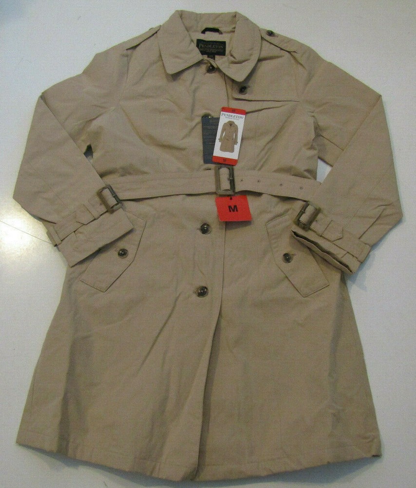 PENDLETON Classic Tan Belted Button Front Jacket Coat Size M Medium NWT Womens