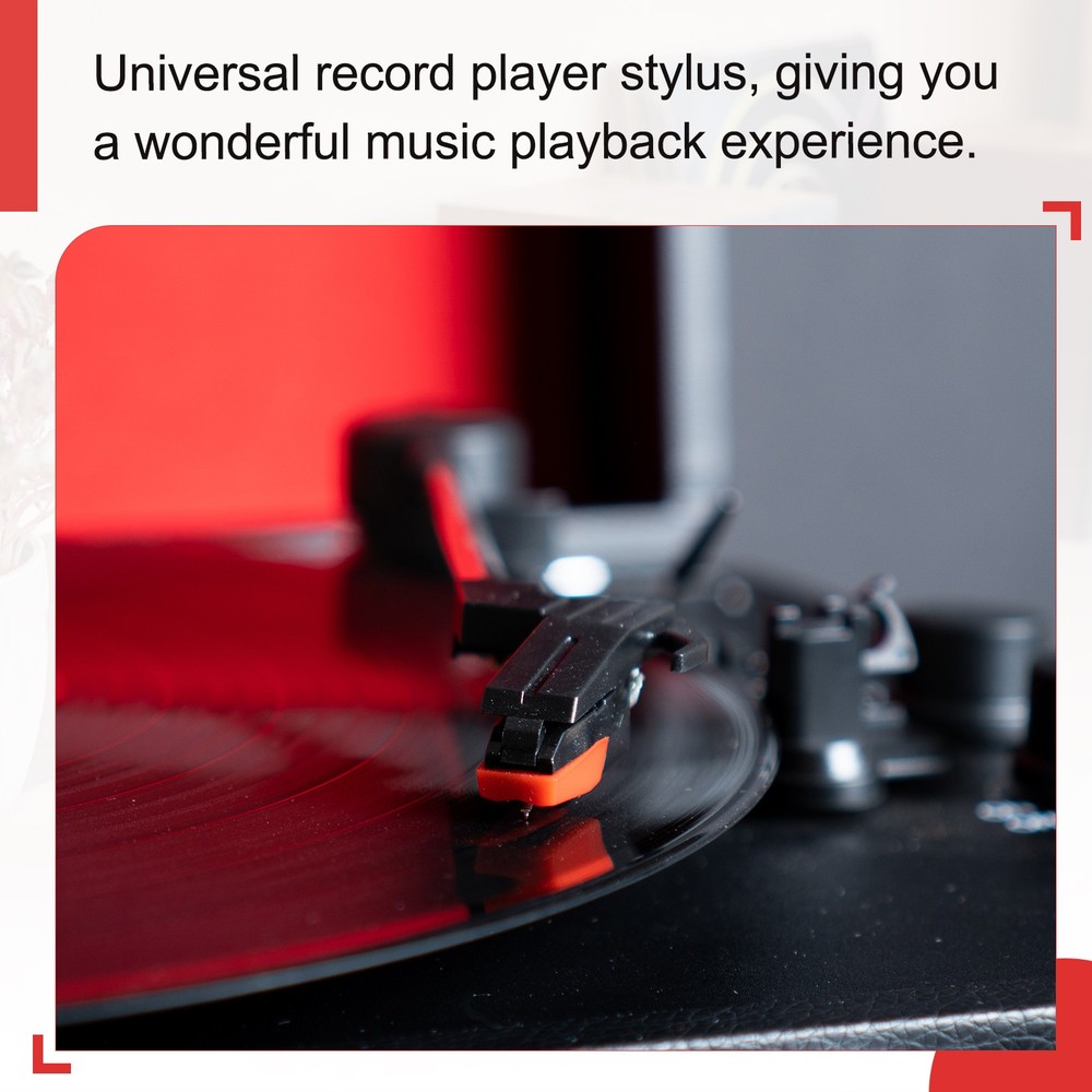 4 Pack Record Player Needle, Turntable Replacement Diamond Record Needle, Red