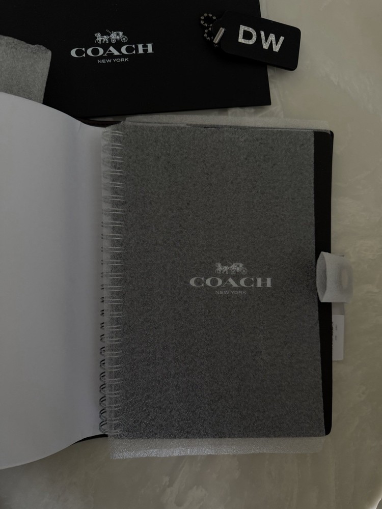 NWT COACH BLACK/RED GLITTER CHERRY NOTEBOOK CDB79
