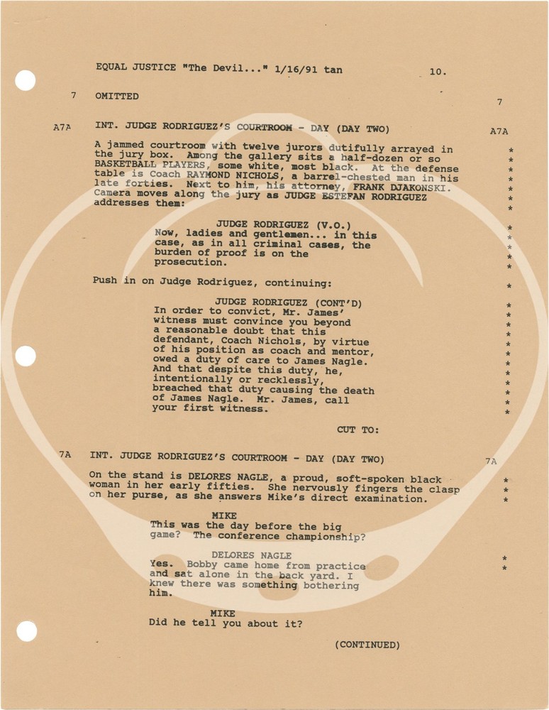 David Rosenbloom EQUAL JUSTICE THE DEVIL HIS DUE Original screenplay #149969