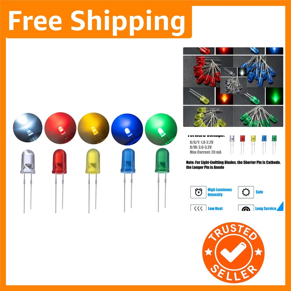 Versatile 5mm LED Lights Kit - Ideal for DIY Projects and Electronic Experiments