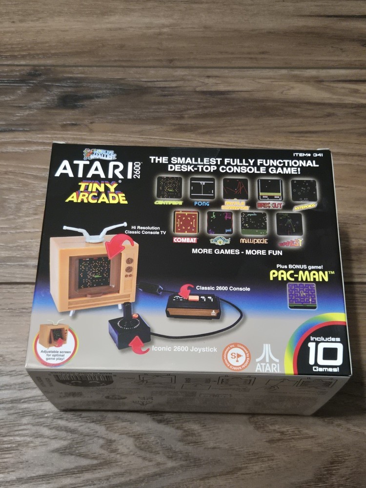 World’s Smallest Atari 2600 Tiny Arcade Mini Console 10 Games Pac-Man NIB