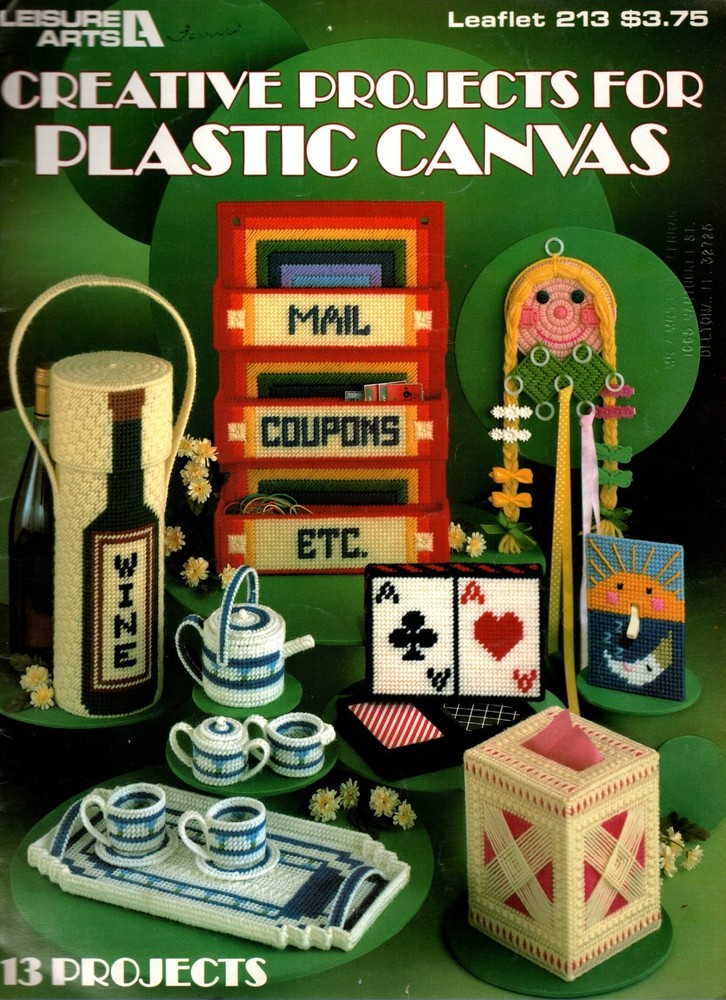 Leisure Arts 213 CREATIVE PROJECTS FOR Plastic Canvas Pattern Leaflet