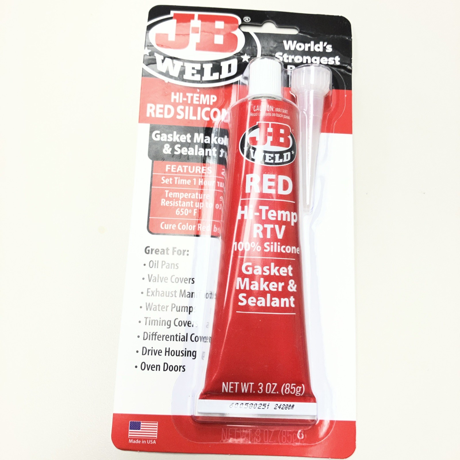 JB Weld 31314 High Temperature Red Acetoxy Silicone Sealant 3 Oz Free Shipping