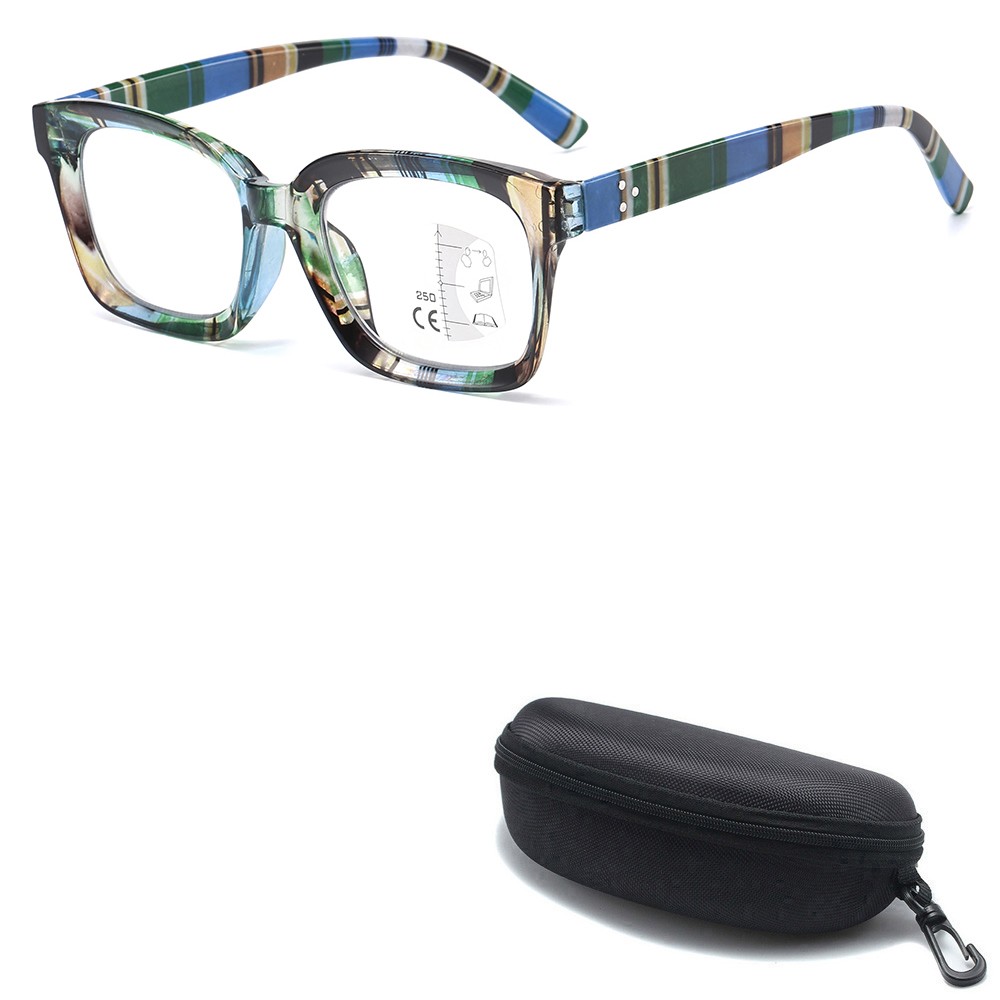 Trendy Bold Frame Multifocal Reading Glasses Computer Readers Multifocus Eyewear