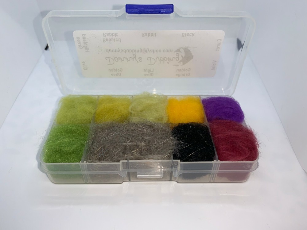 Danny’s Dubbing Box 2 - Fly Tying (Black, Olive, Green, Rabbit)