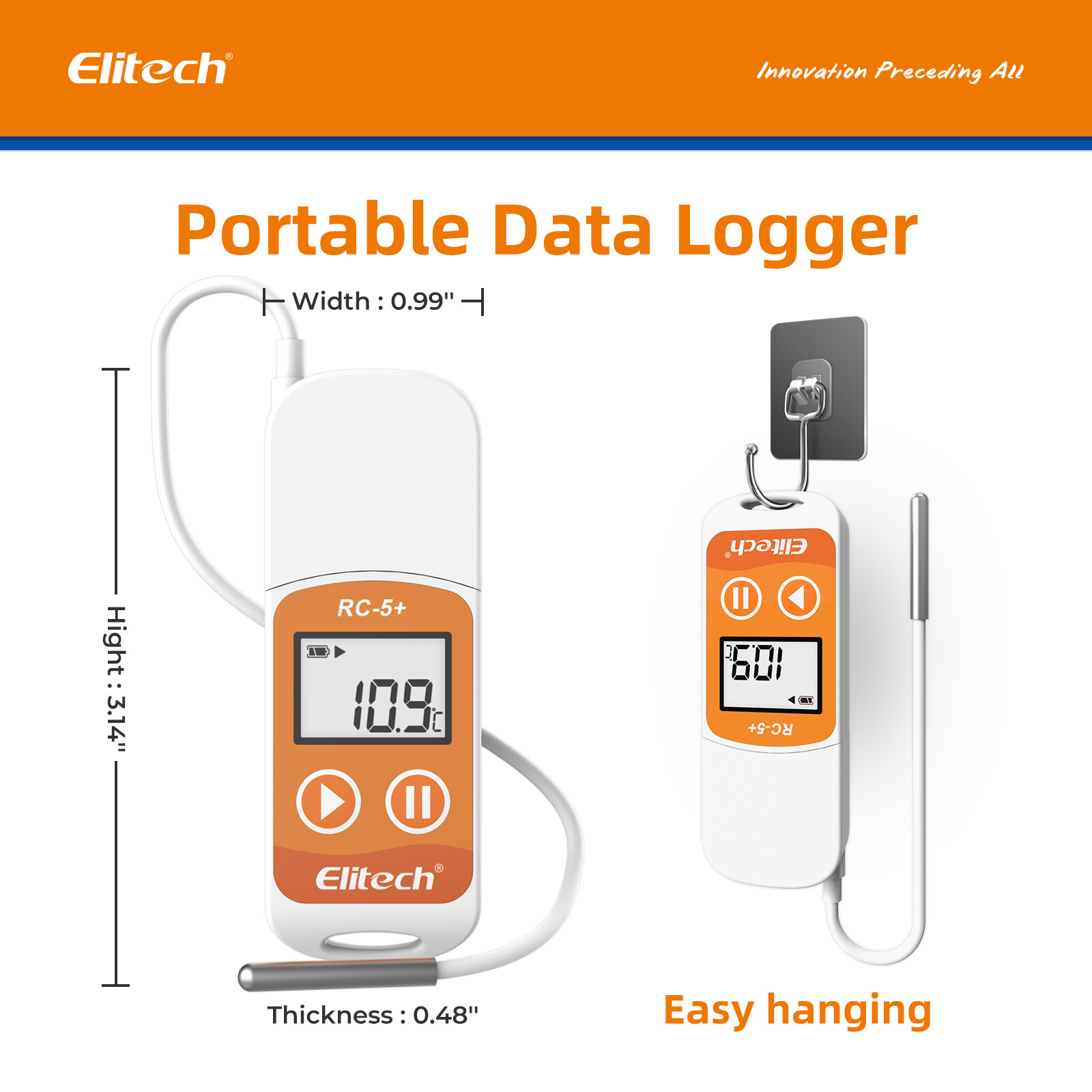Elitech RC-5+ TE PDF USB Temperature Data Logger Reusable Temperature Recorder