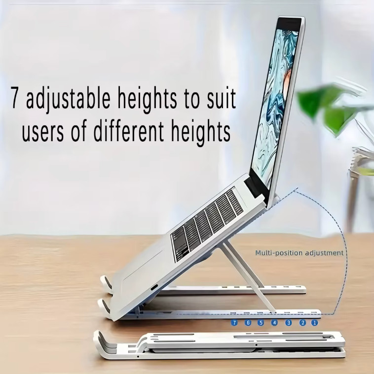 Ergonomic Adjustable Laptop Stand – Foldable & Portable Desk Riser