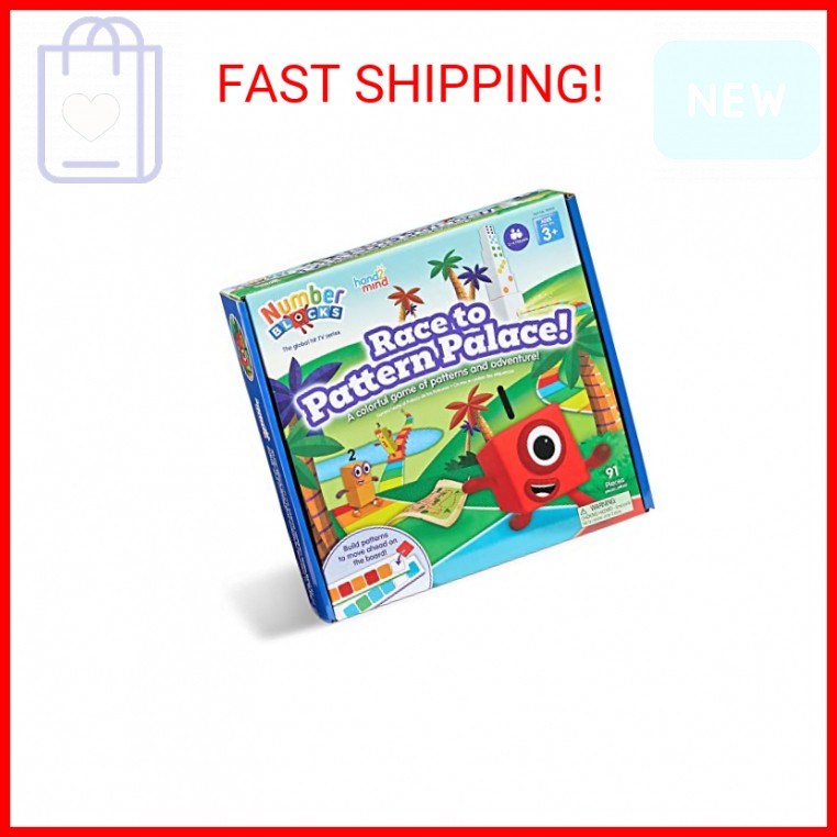 hand2mind Numberblocks Race to Pattern Palace! Board Game, Educational Board Gam