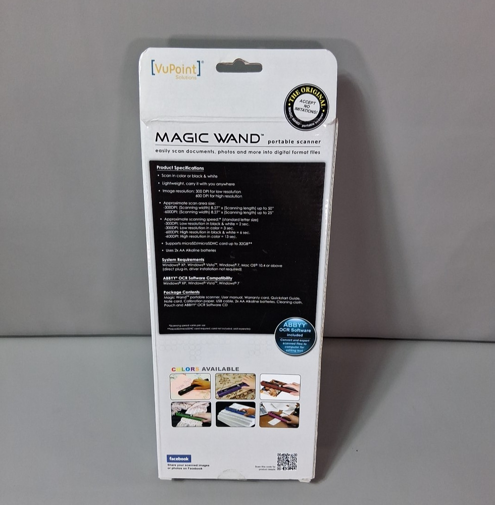 VuPoint Solutions Magic Wand Portable Scanner ST415 Handheld Document Scan NIB